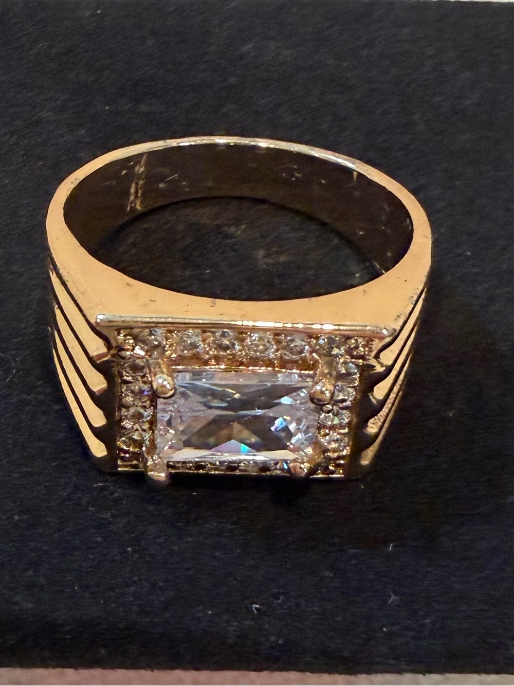 Rhinestone Statement Ring in Rose Gold